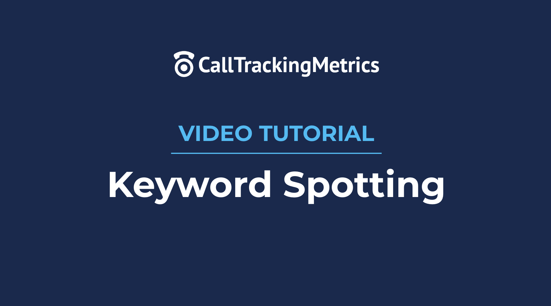 Keyword Spotting CTM Training Center